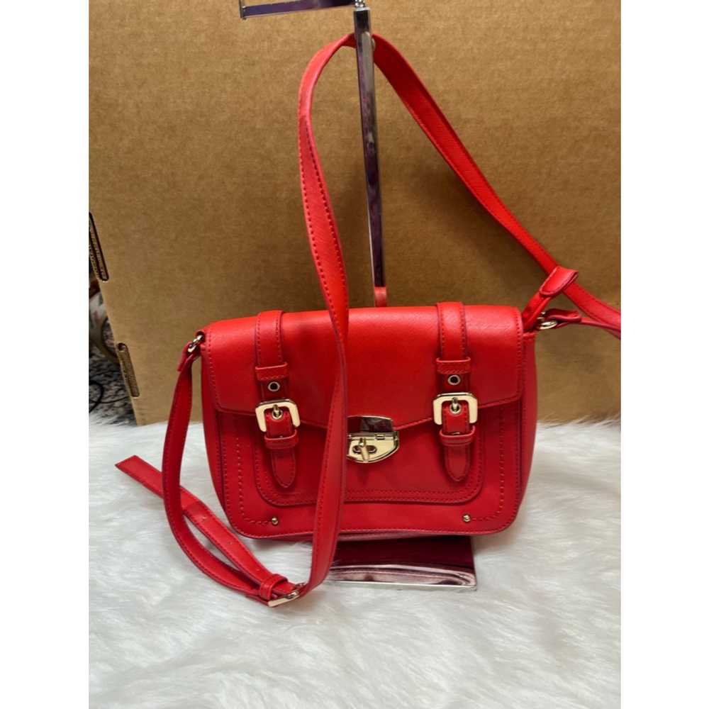 Michelle Belau Red Leather Crossbody Purse